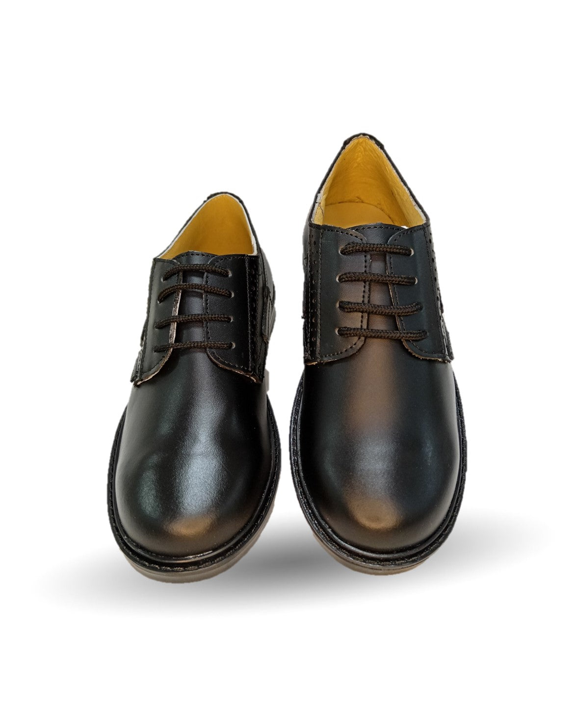 Zapato Escolar y Casual de piel con agujetas Yondeer 7600 Negro para niño