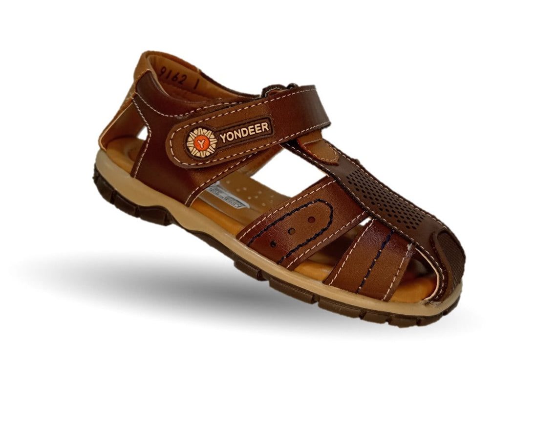 Sandalia con contactel Yondeer 9162 Camel para niño