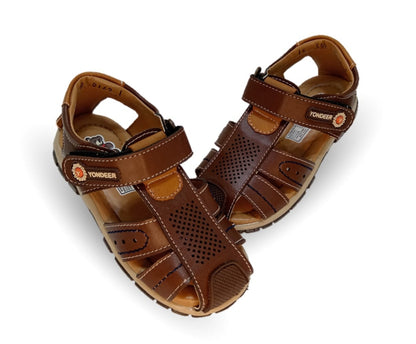 Sandalia con contactel Yondeer 9162 Camel para niño