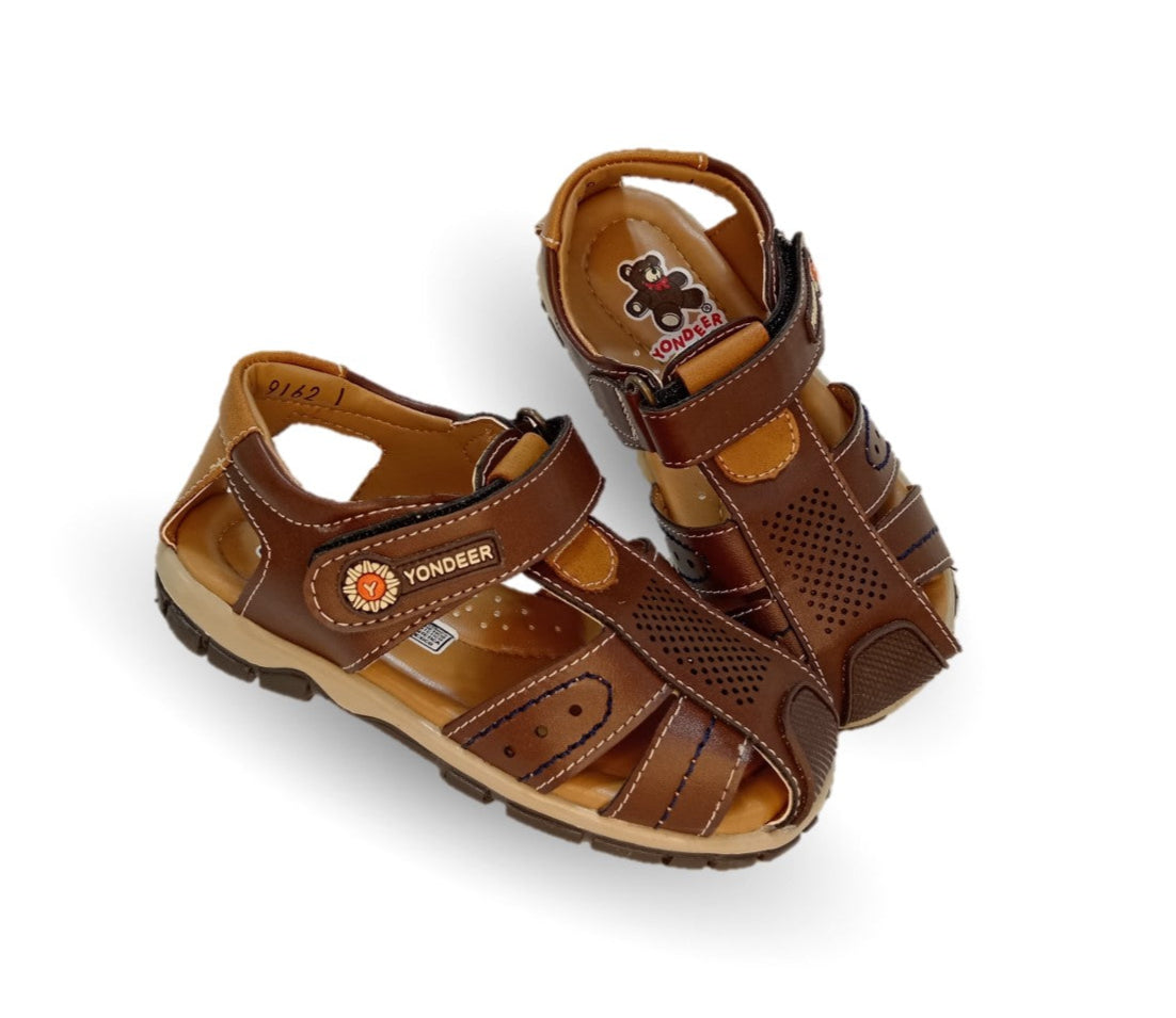 Sandalia con contactel Yondeer 9162 Camel para niño