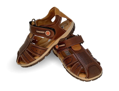 Sandalia con contactel Yondeer 9162 Camel para niño