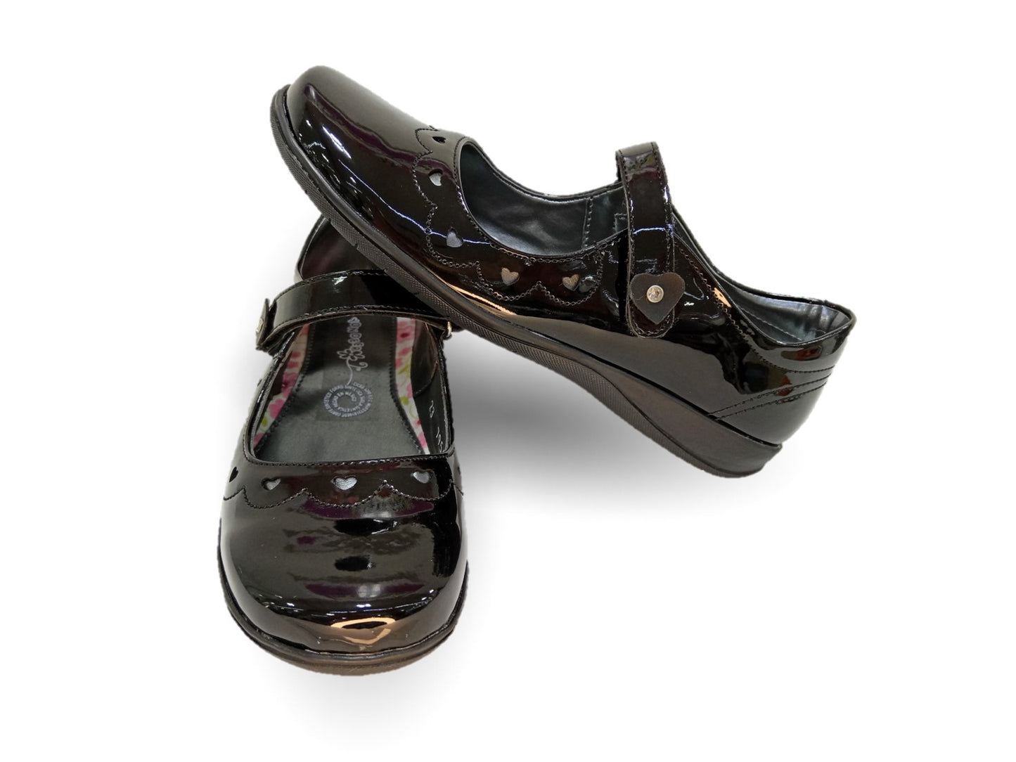 Zapato Escolar y Casual de piel con contactel Yondeer 9204 Charol Negro para niña