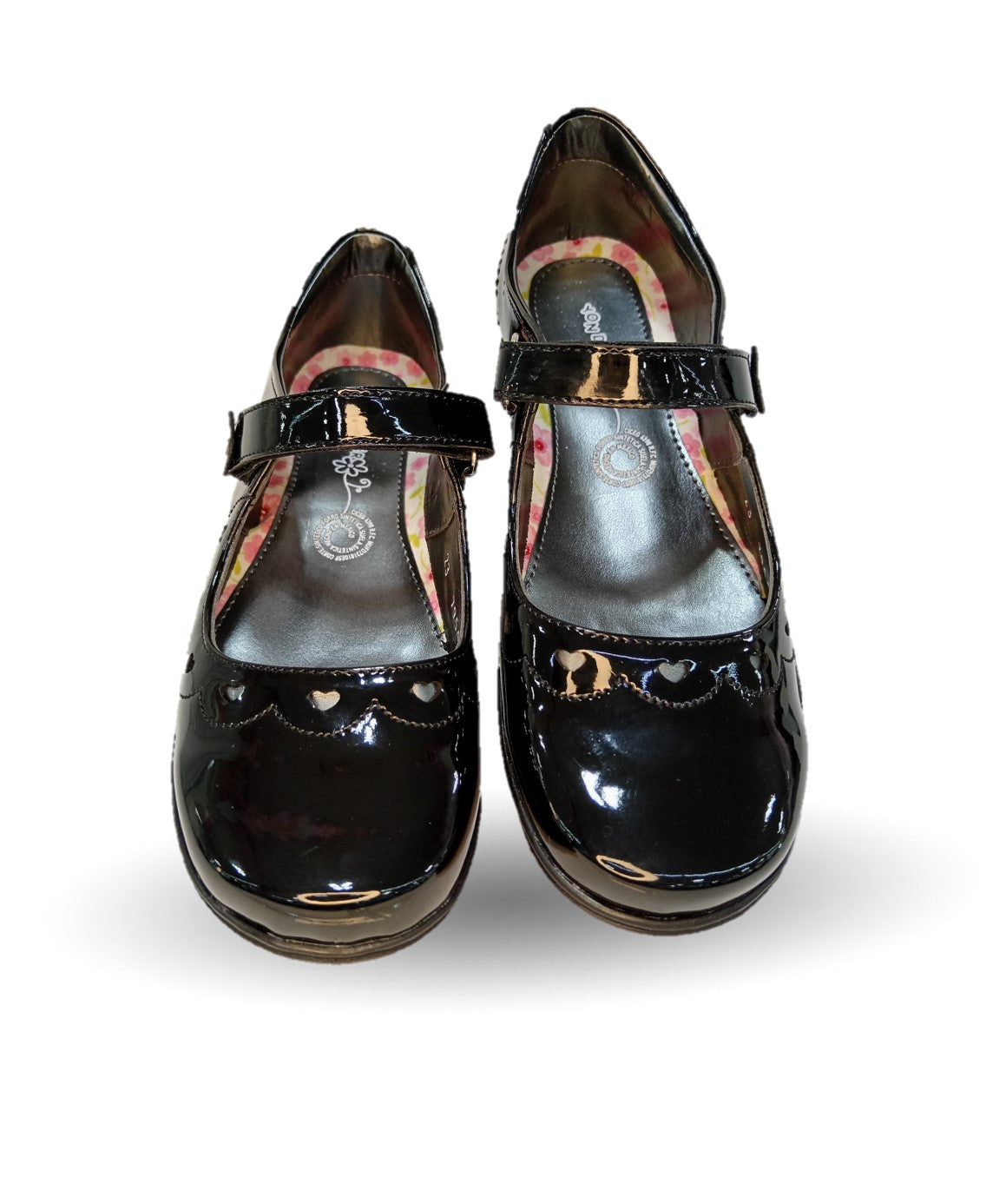 Zapato Escolar y Casual de piel con contactel Yondeer 9204 Charol Negro para niña