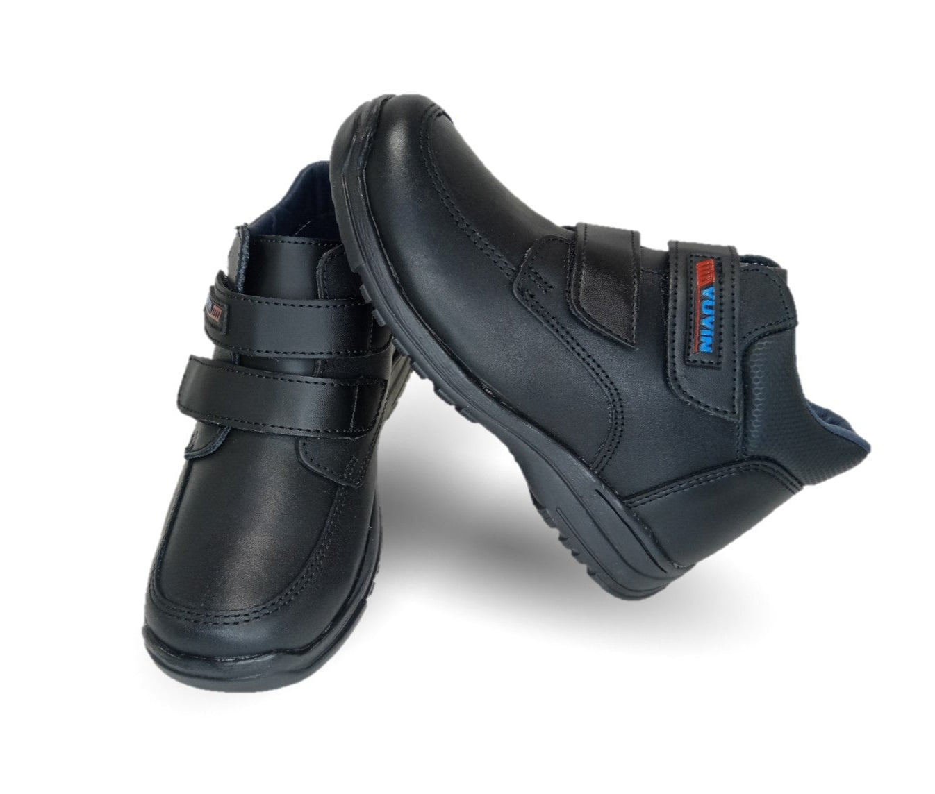 Zapato tipo Bota Escolar y Casual de piel con contactel Yuyin 29150 Negro para niño