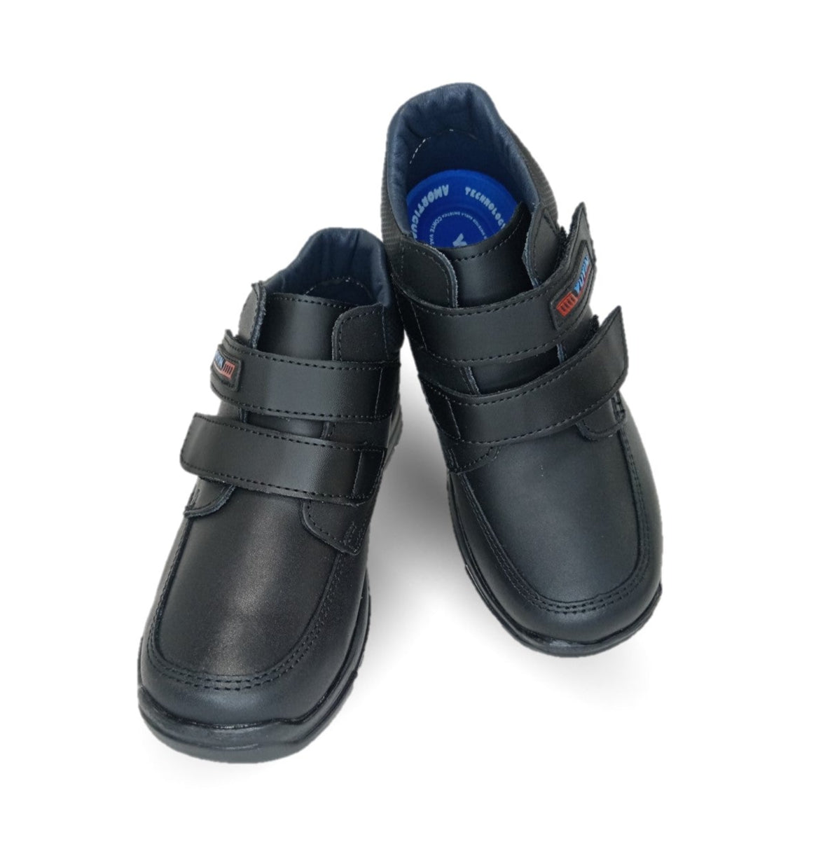 Zapato tipo Bota Escolar y Casual de piel con contactel Yuyin 29150 Negro para niño