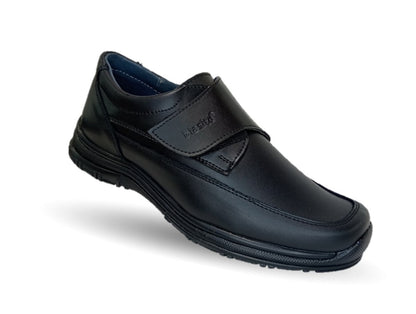 Zapato Escolar de piel con contactel Blasito 245 Negro para niño