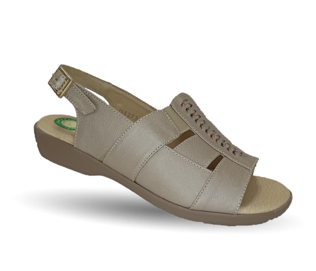 Sandalia de Confort de piel de ternera con Shock Point Capricho 16273 Patina para mujer