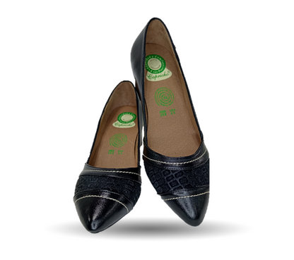 Zapatilla de Confort y Vestir de piel de ternera con Shock Point Capricho 88004 Negro para mujer