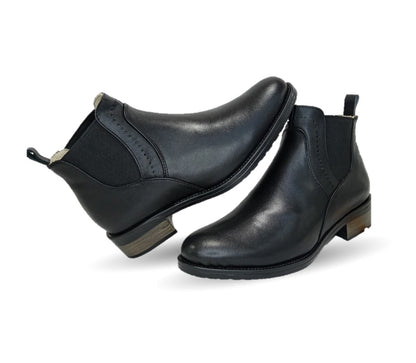 Botín Casual Chelsea de piel de ternera Lady Christian 301 Negro para mujer