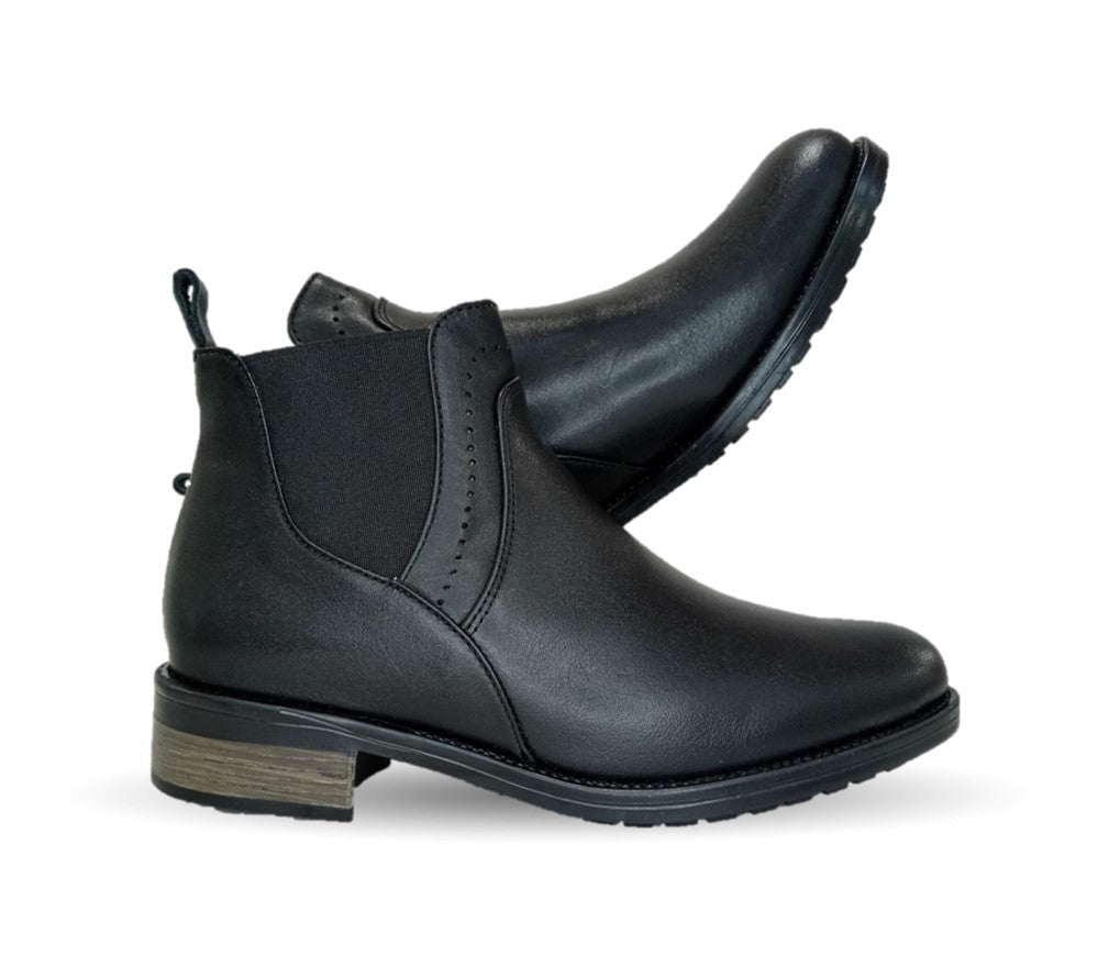 Botín Casual Chelsea de piel de ternera Lady Christian 301 Negro para mujer