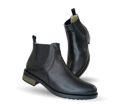 Botín Casual Chelsea de piel de ternera Lady Christian 301 Negro para mujer
