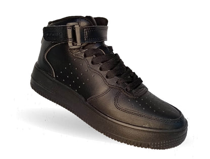 Tenis Urbano tipo Bota de piel Court 2993 Negro/Negro Unisex para hombre y mujer