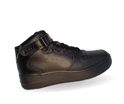 Tenis Urbano tipo Bota de piel Court 2993 Negro/Negro Unisex para hombre y mujer