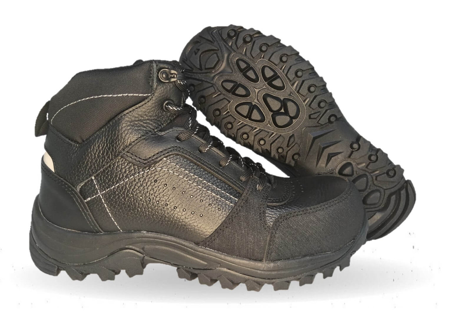 Botas Industriales y Casuales de piel con casco dieléctrico con doble plantilla Court 701 Negro para hombre