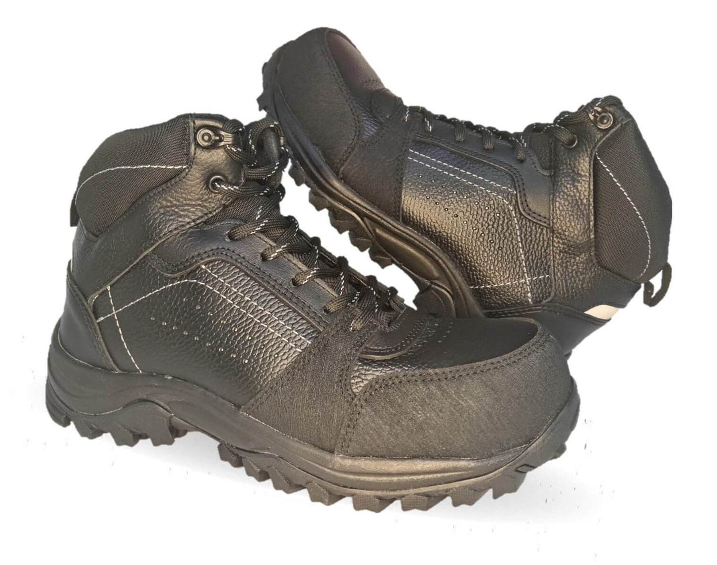 Botas Industriales y Casuales de piel con casco dieléctrico con doble plantilla Court 701 Negro para hombre