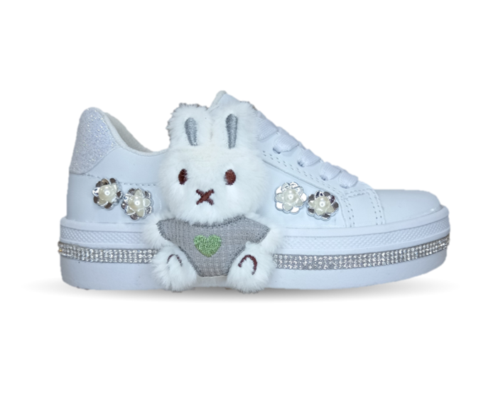 Tenis Fridays con ajuste de agujetas 1906 Blanco/Blanco para niña
