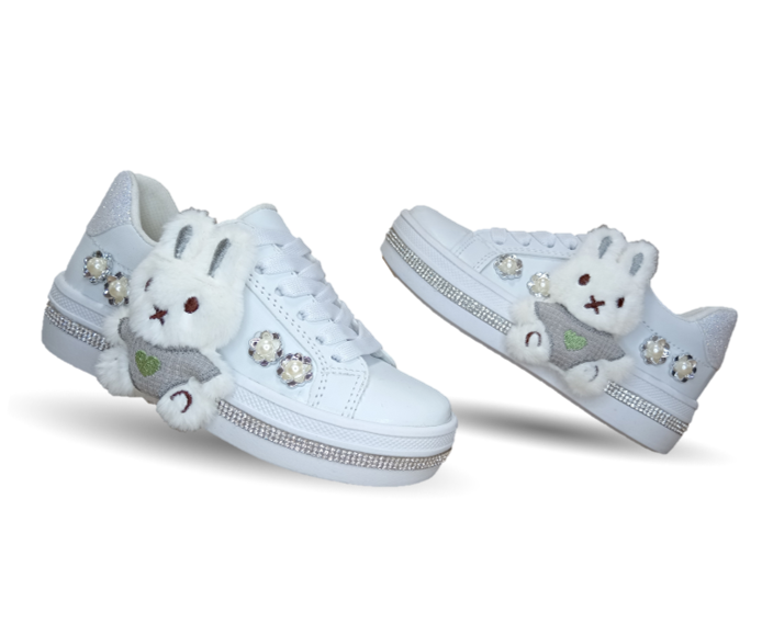 Tenis Fridays con ajuste de agujetas 1906 Blanco/Blanco para niña