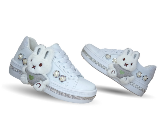 Tenis Fridays con ajuste de agujetas 1906 Blanco/Blanco para niña