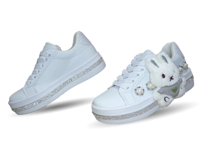 Tenis Fridays con ajuste de agujetas 1906 Blanco/Blanco para niña