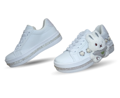 Tenis Fridays con ajuste de agujetas 1906 Blanco/Blanco para niña