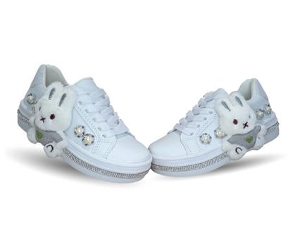 Tenis Fridays con ajuste de agujetas 1906 Blanco/Blanco para niña
