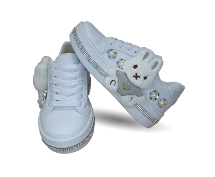 Tenis Fridays con ajuste de agujetas 1906 Blanco/Blanco para niña