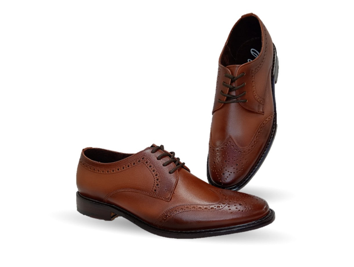 Zapatos de Vestir de piel con suela de cuero Giovani 314 Miel para hombre