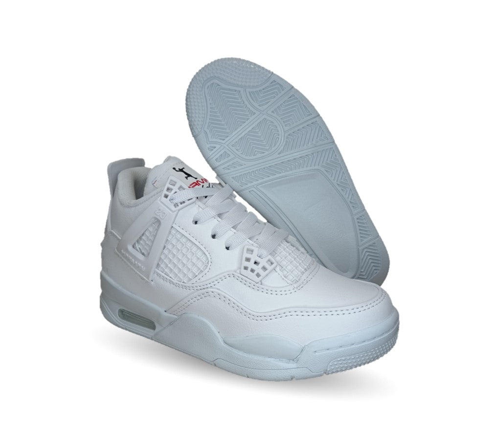 Tenis Urbano tipo Bota Harman 1016 Blanco/Blanco Unisex para hombre y mujer