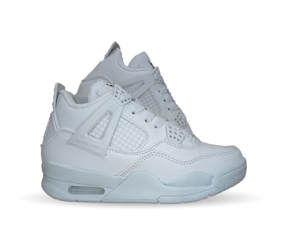 Tenis Urbano tipo Bota Harman 1016 Blanco/Blanco Unisex para hombre y mujer