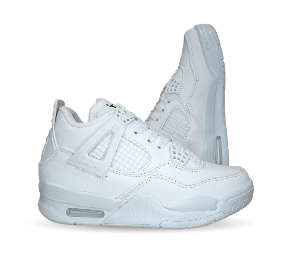 Tenis Urbano tipo Bota Harman 1016 Blanco/Blanco Unisex para hombre y mujer