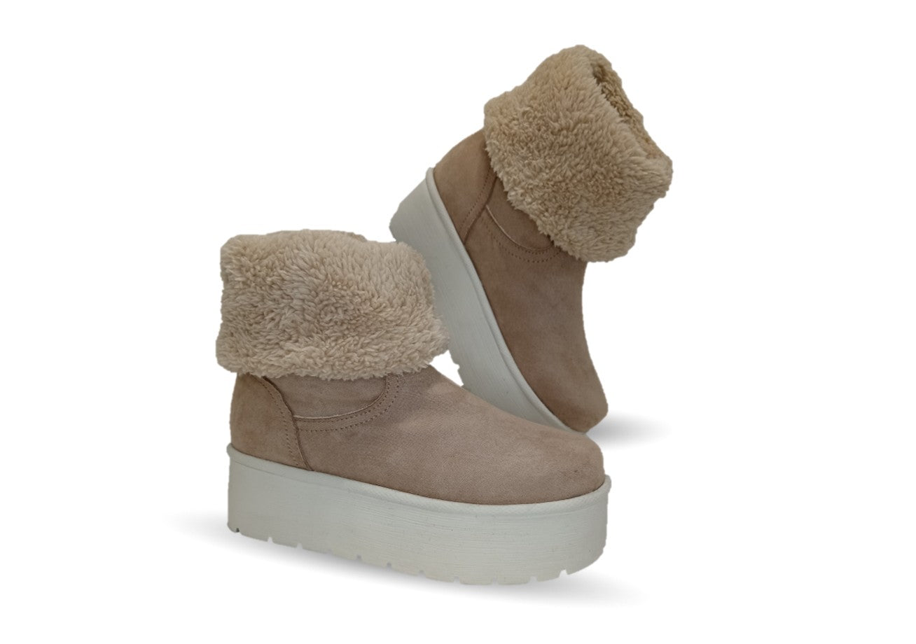 Bota Casual con plataforma Itzel 395 Beige para mujer