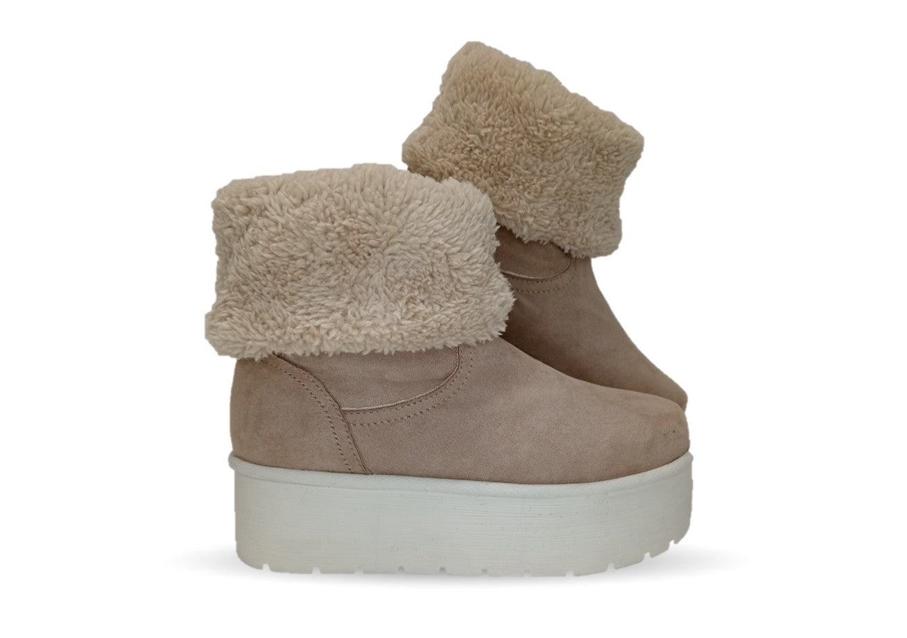 Bota Casual con plataforma Itzel 395 Beige para mujer