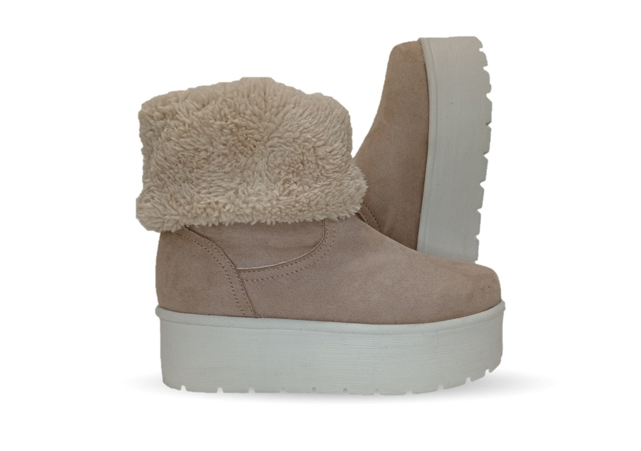 Bota Casual con plataforma Itzel 395 Beige para mujer