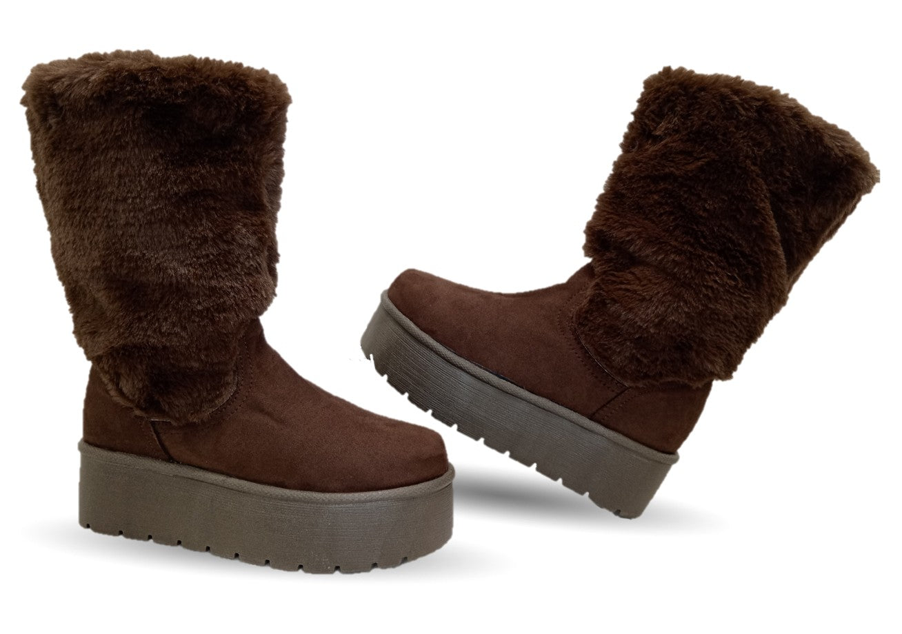 Bota Casual con plataforma Itzel 400 Café para mujer