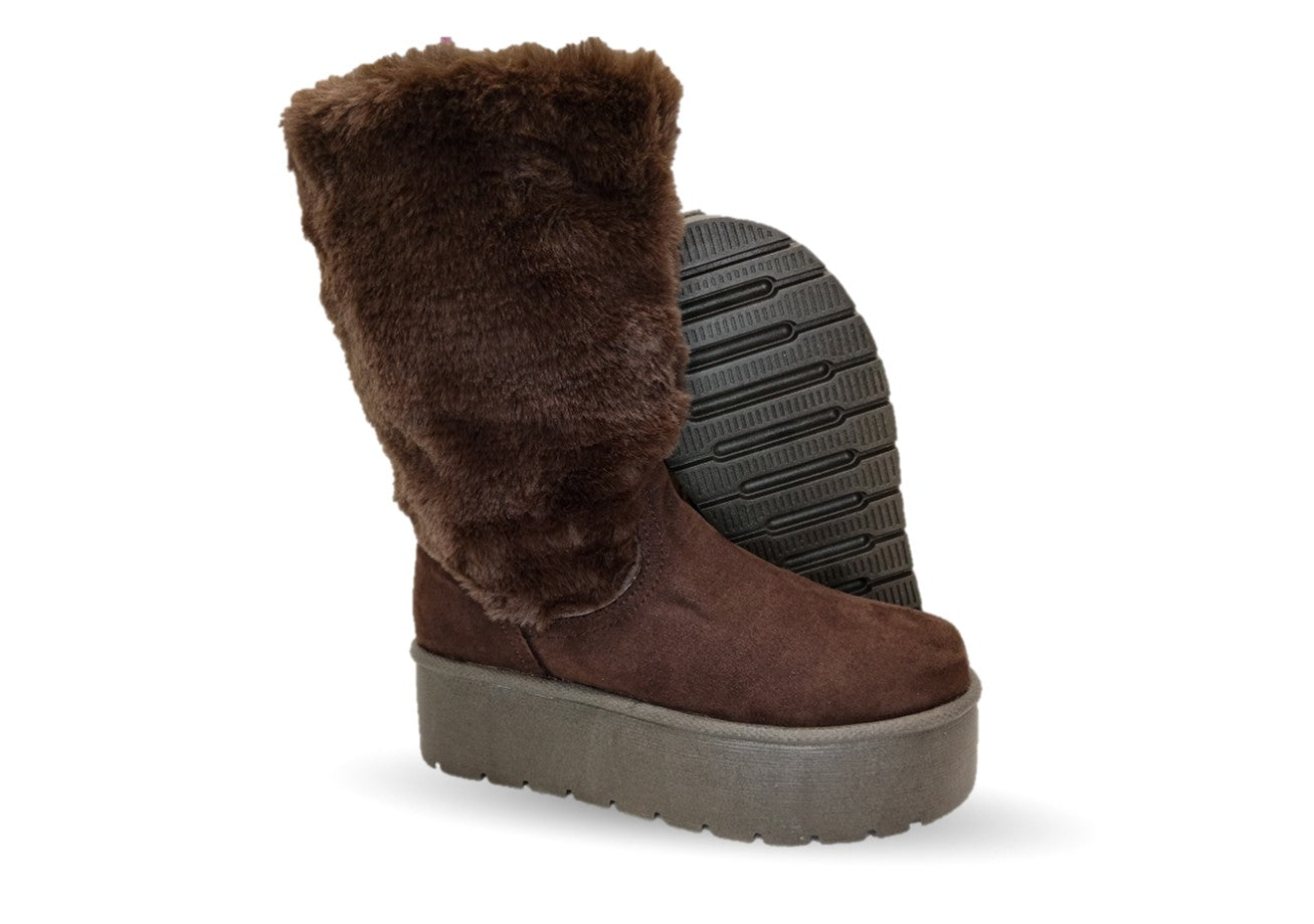 Bota Casual con plataforma Itzel 400 Café para mujer