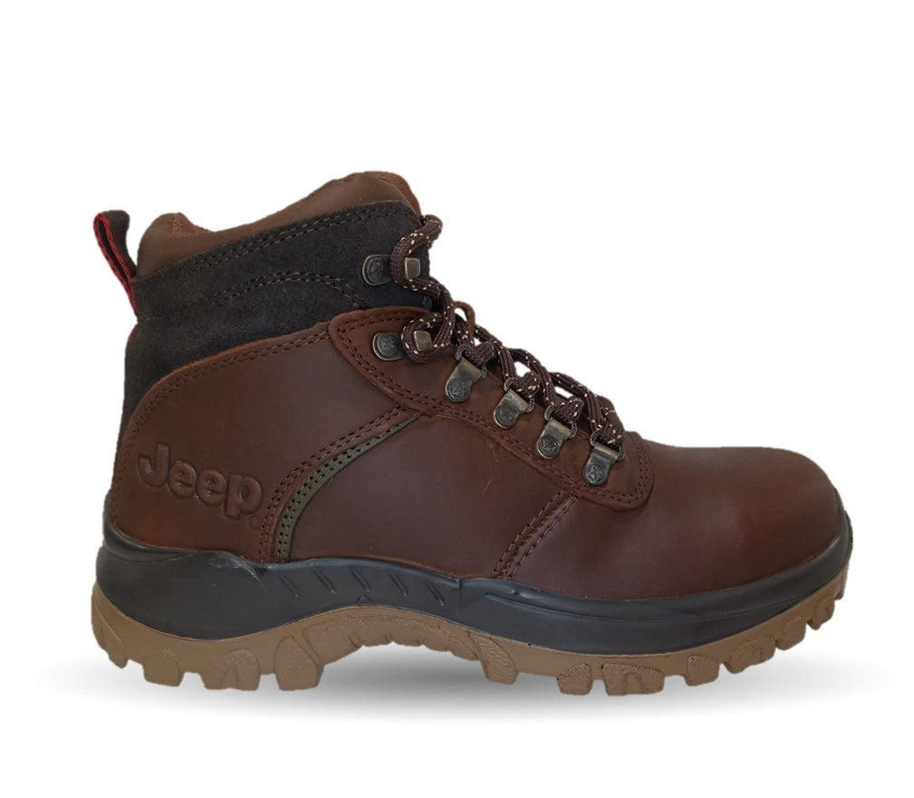 Botas Industriales y Casuales de piel con casco de acero Jeep 18000 Crazy Bronce para hombre