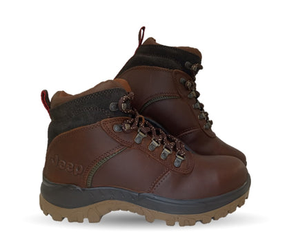 Botas Industriales y Casuales de piel con casco de acero Jeep 18000 Crazy Bronce para hombre