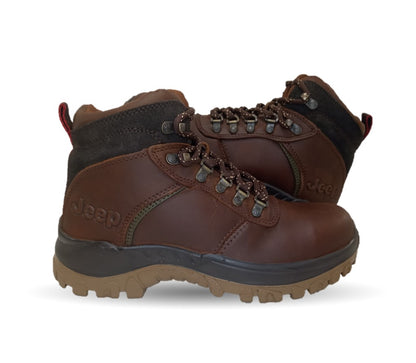 Botas Industriales y Casuales de piel con casco de acero Jeep 18000 Crazy Bronce para hombre