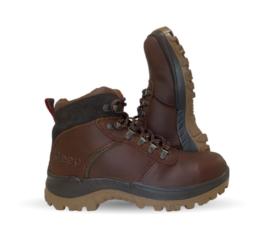 Botas Industriales y Casuales de piel con casco de acero Jeep 18000 Crazy Bronce para hombre