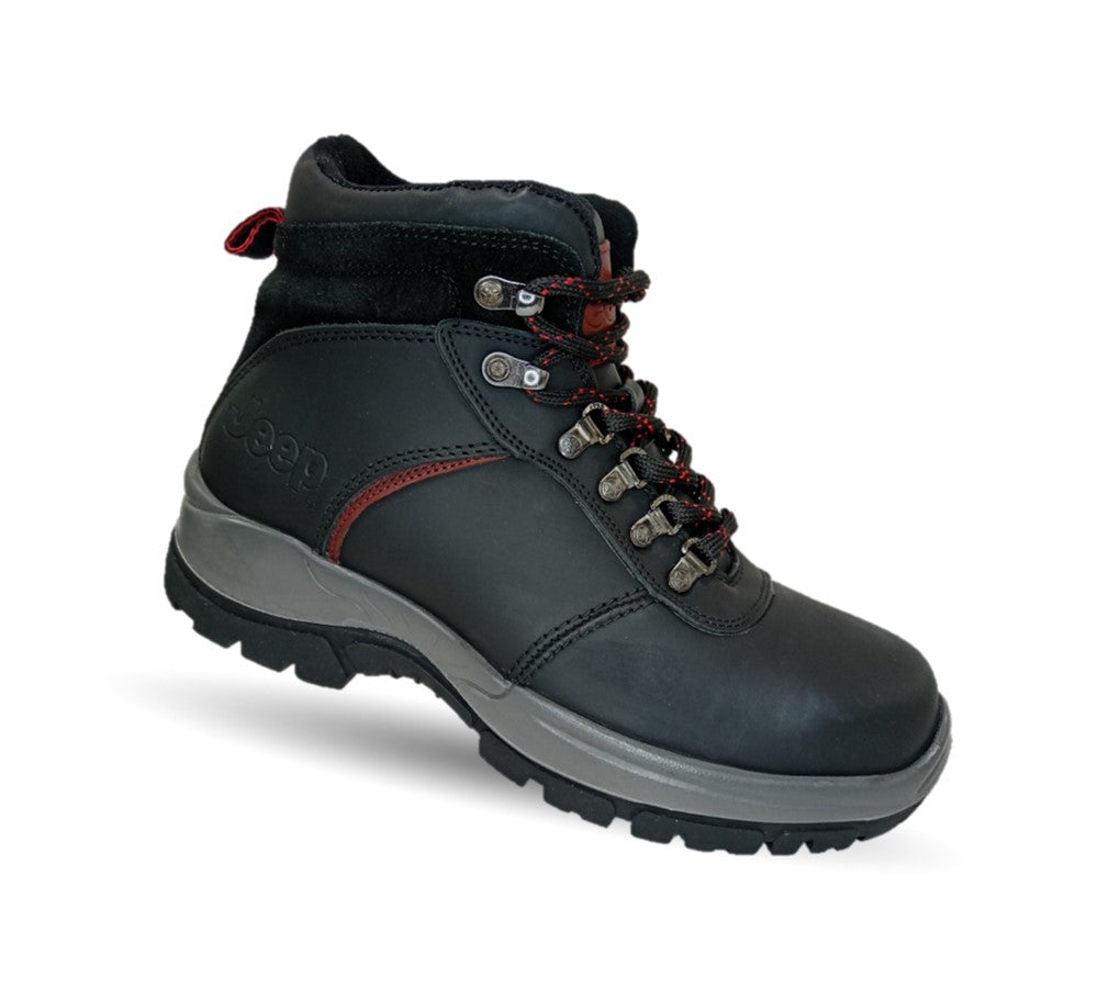 Botas Industriales y Casuales de piel con casco de acero Jeep 18000 Negro para hombre