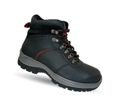 Botas Industriales y Casuales de piel con casco de acero Jeep 18000 Negro para hombre