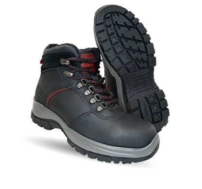 Botas Industriales y Casuales de piel con casco de acero Jeep 18000 Negro para hombre