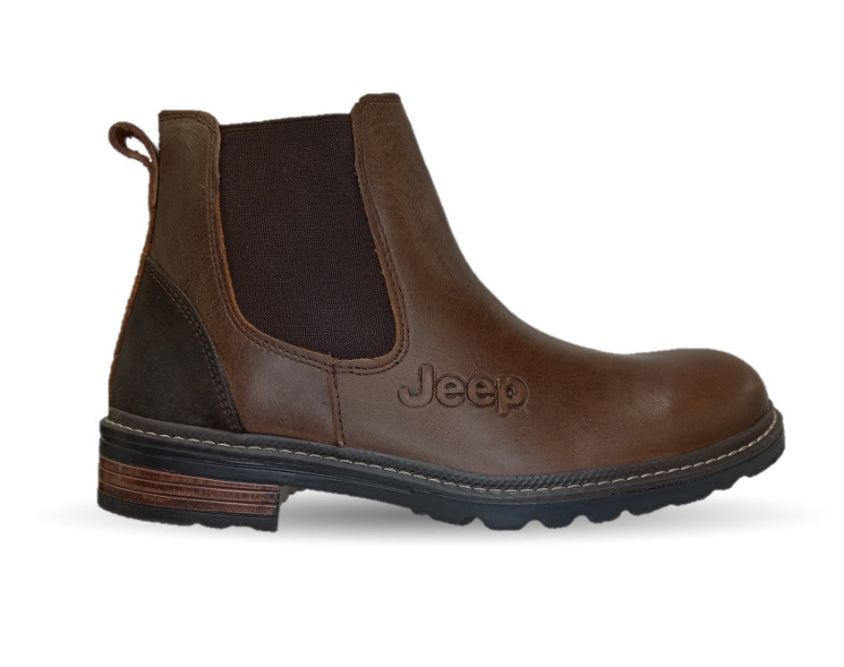 Botas Casuales Chelsea de piel Jeep 20101 Encino/Café para hombre
