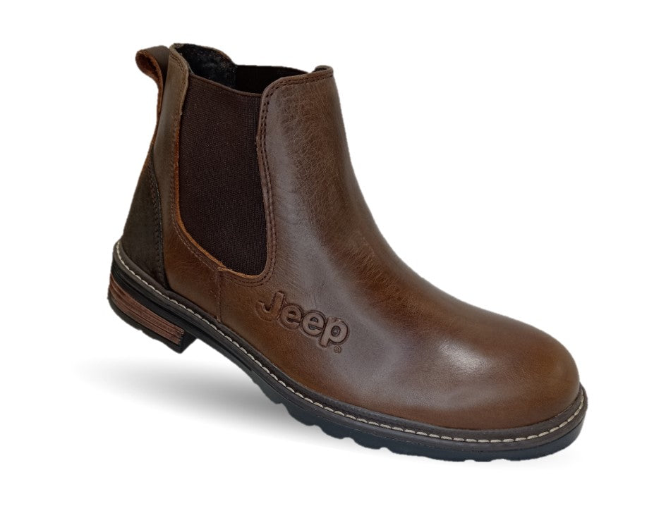 Botas Casuales Chelsea de piel Jeep 20101 Encino/Café para hombre