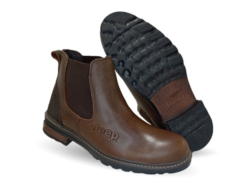 Botas Casuales Chelsea de piel Jeep 20101 Encino/Café para hombre