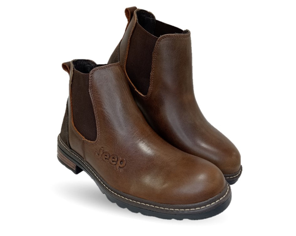 Botas Casuales Chelsea de piel Jeep 20101 Encino/Café para hombre