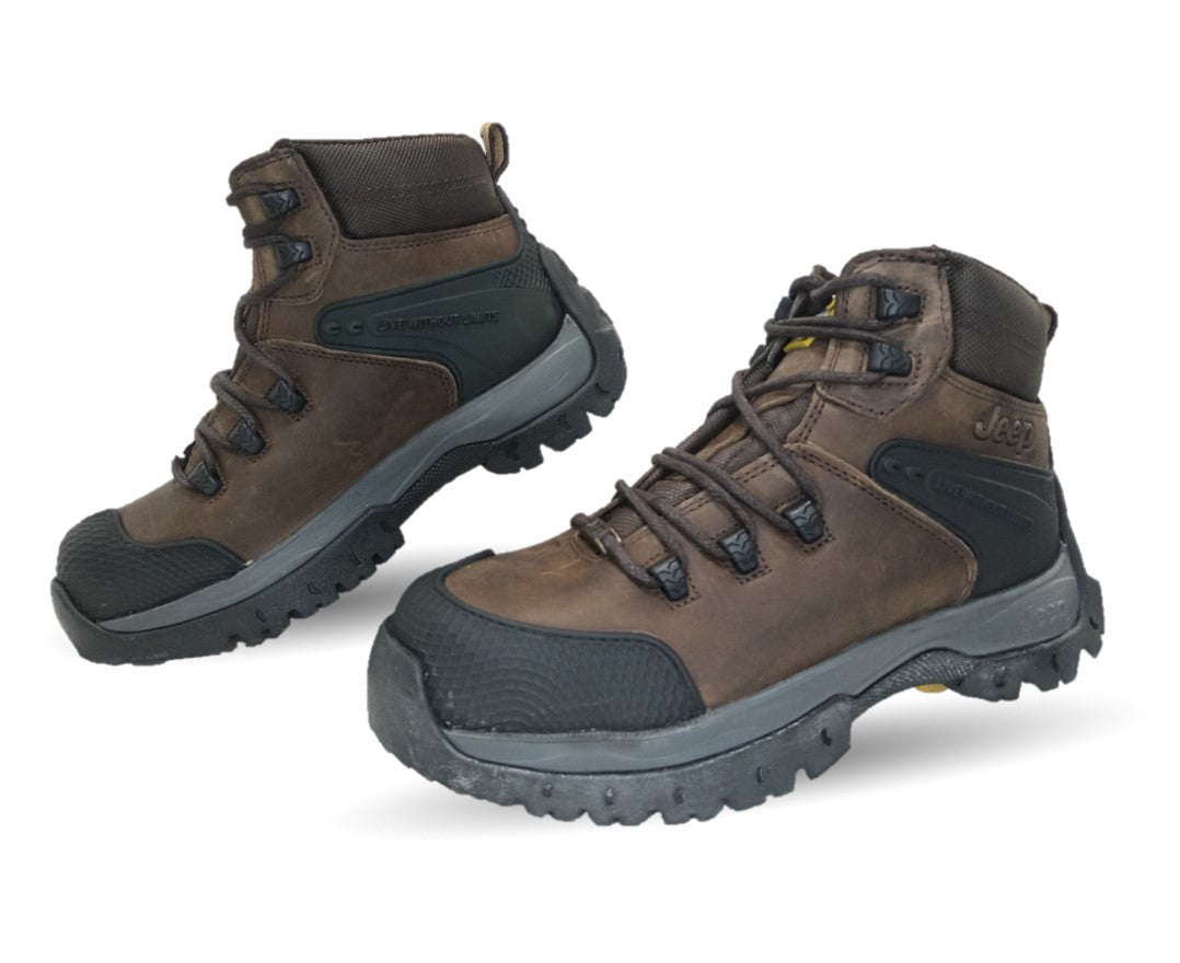 Botas Industriales y Casuales de piel con casco dieléctrico Jeep 3560 Crazy Café para hombre