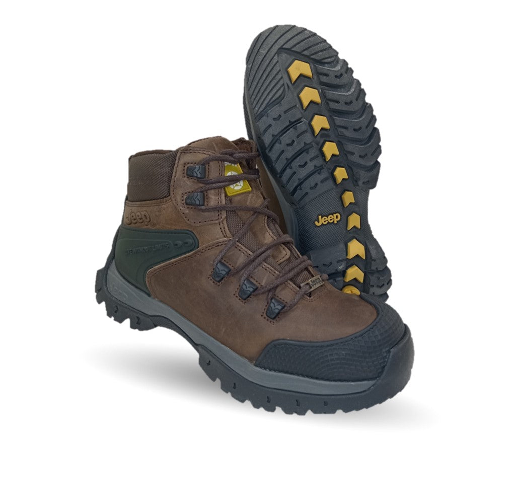 Botas Industriales y Casuales de piel con casco dieléctrico Jeep 3560 Crazy Café para hombre