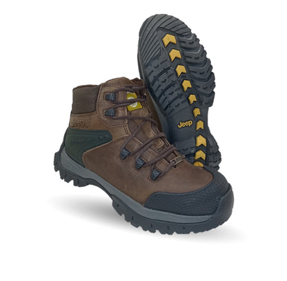 Botas Industriales y Casuales de piel con casco dieléctrico Jeep 3560 Crazy Café para hombre