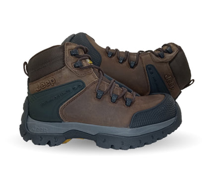 Botas Industriales y Casuales de piel con casco dieléctrico Jeep 3560 Crazy Café para hombre